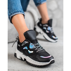 Seastar Sneakers alla moda con effetto olografico nero multicolore 1
