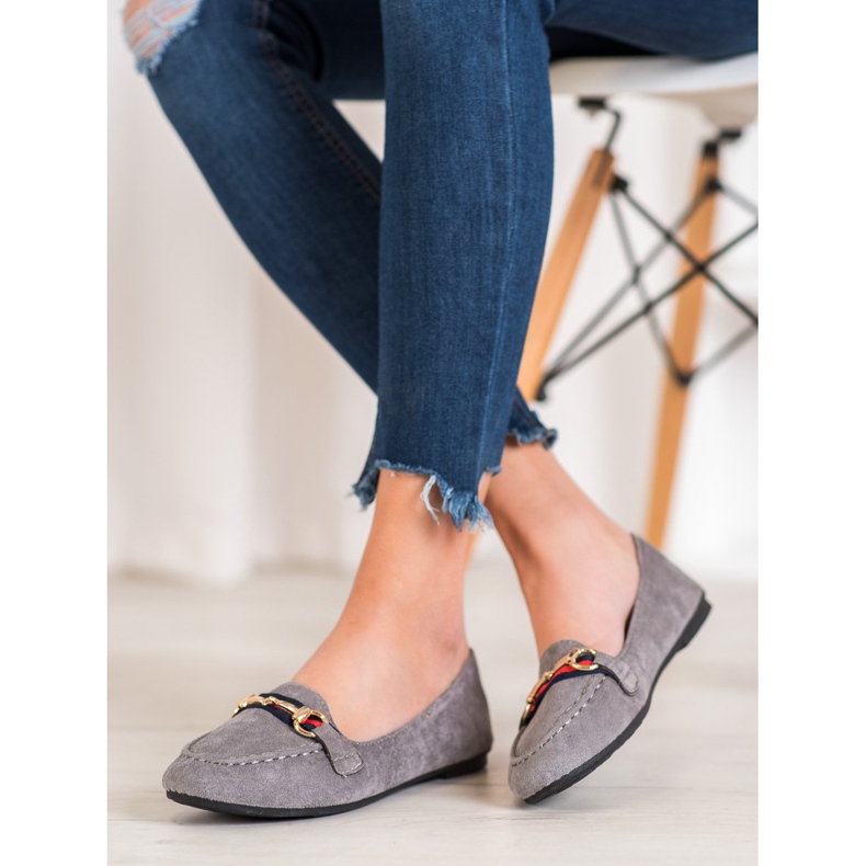 Fama Signori in pelle scamosciata con ornamento grigio 1