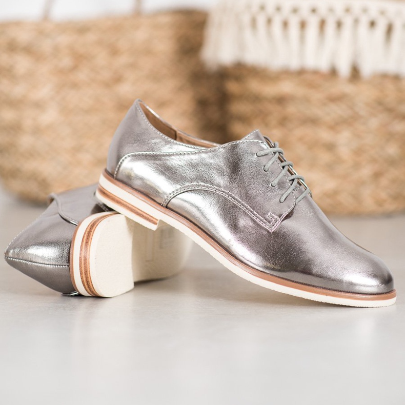 SHELOVET Scarpe grigie con ecopelle grigio 1