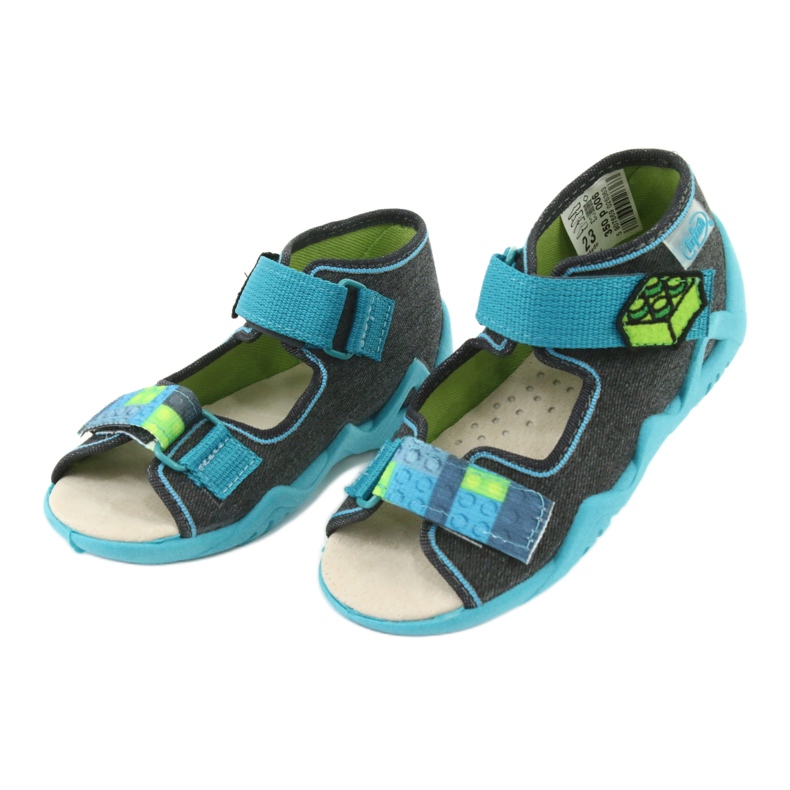 Scarpe da bambino Befado gialle 350P006 blu grigio verde 3