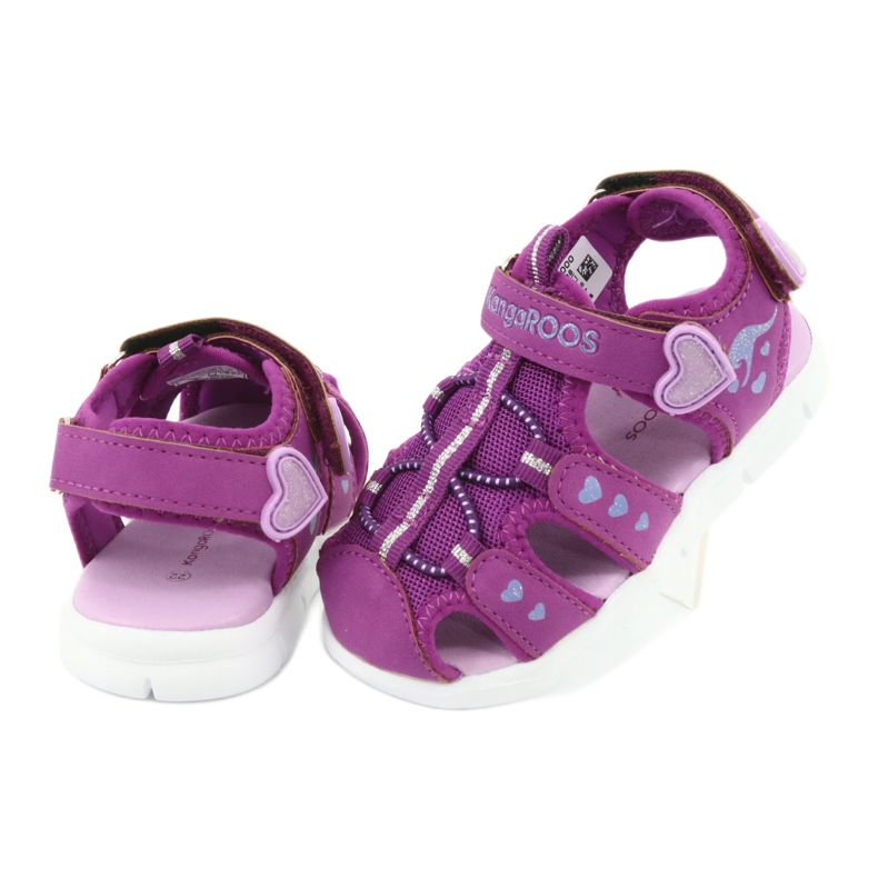 KangaRoos Sandali ragazze con cuori Canguri 02035 viola rosa grigio 4