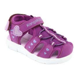KangaRoos Sandali ragazze con cuori Canguri 02035 viola rosa grigio 1
