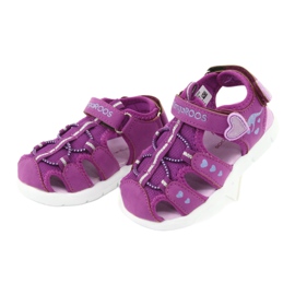 KangaRoos Sandali ragazze con cuori Canguri 02035 viola rosa grigio 3