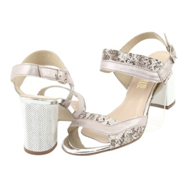 Sandali sulla Gamis 3942 post beige rosa argento 4