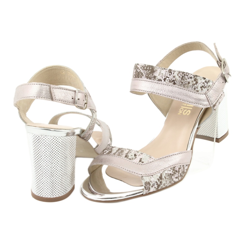 Sandali sulla Gamis 3942 post beige rosa d'argento 4