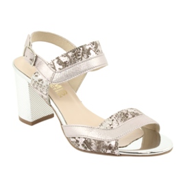 Sandali sulla Gamis 3942 post beige rosa argento 1