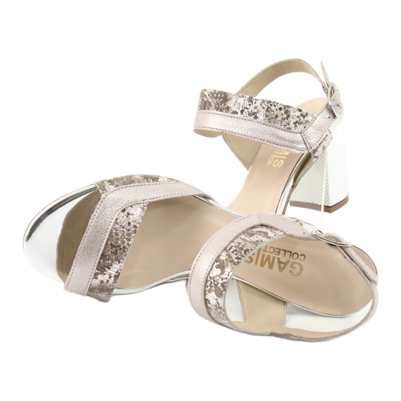 Sandali sulla Gamis 3942 post beige rosa argento 5