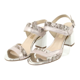 Sandali sulla Gamis 3942 post beige rosa d'argento 3