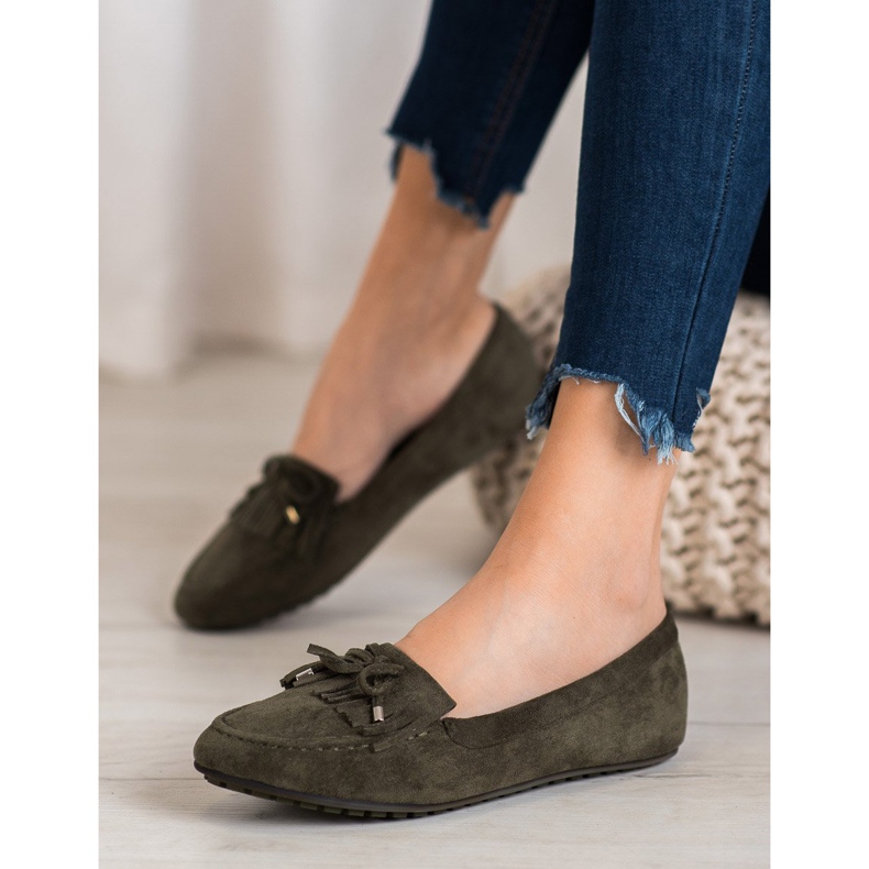 Ideal Shoes Stivali Scamosciati Con Frange verde 1