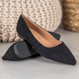 SHELOVET Ballerina In Pelle Scamosciata In Spitz nero 1