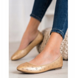 Fama Ballerine con motivo traforato d'oro 1