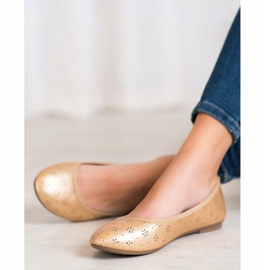 Fama Ballerine con motivo traforato d'oro 2