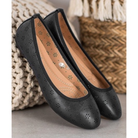 Fama Ballerine con motivo traforato nero 2