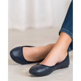 Fama Ballerine con motivo traforato blu 2