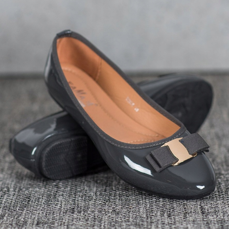 Fama Ballerina Laccata Con Fiocco grigio 1