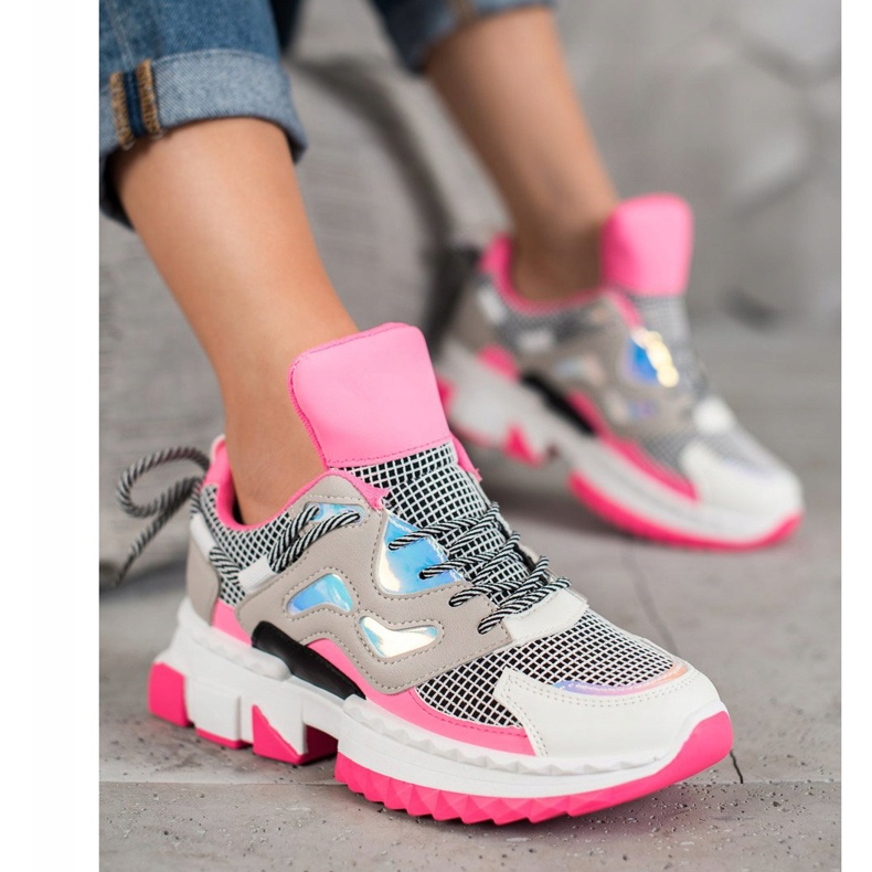 Seastar Sneakers alla moda con effetto olografico rosa multicolore 1