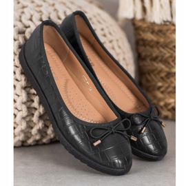 SHELOVET Ballerine in ecopelle nero 1