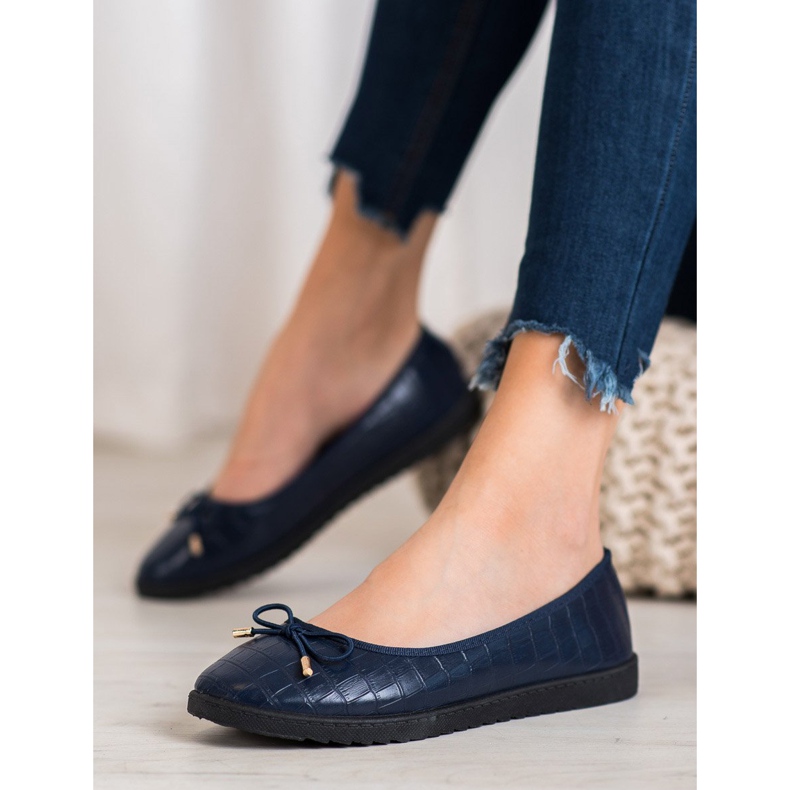 SHELOVET Ballerine in ecopelle blu 1