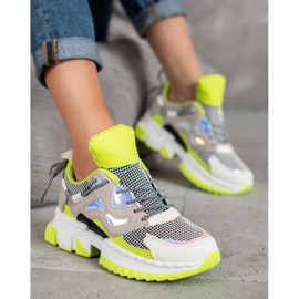 Seastar Sneakers alla moda con effetto olografico multicolore giallo 1