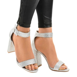 Décolleté aperte glitter argento ZY-161 grigio 1