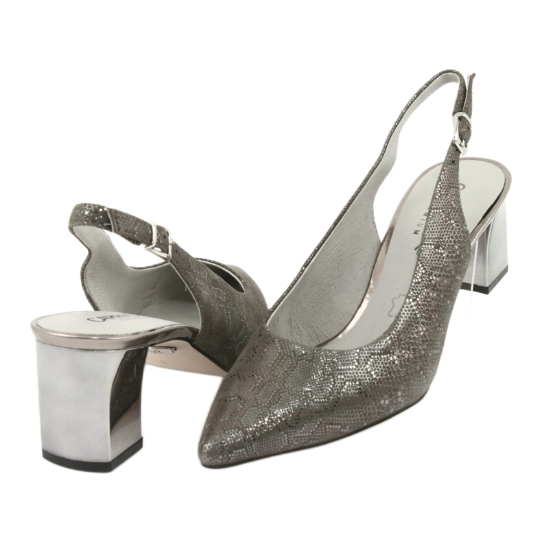 Caprice 29605 Sandali femminili sul pilastro, grigio lucido 4