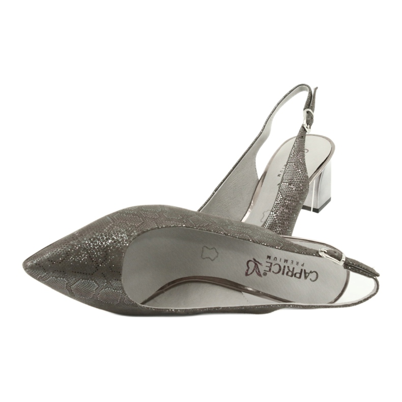 Caprice 29605 Sandali femminili sul pilastro, grigio lucido 5