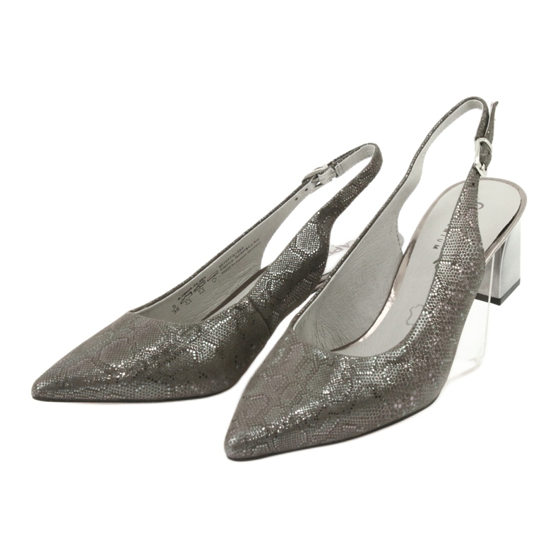 Caprice 29605 Sandali femminili sul pilastro, grigio lucido 3