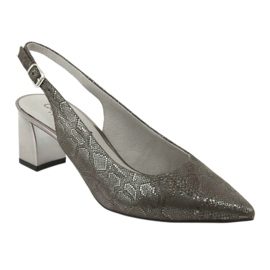 Caprice 29605 Sandali femminili sul pilastro, grigio lucido 1