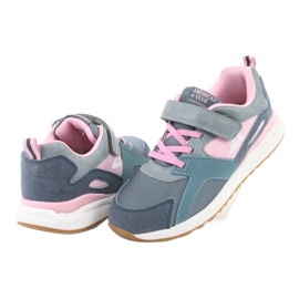 Scarpe sportive blu American Club BS12 rosa grigio 4