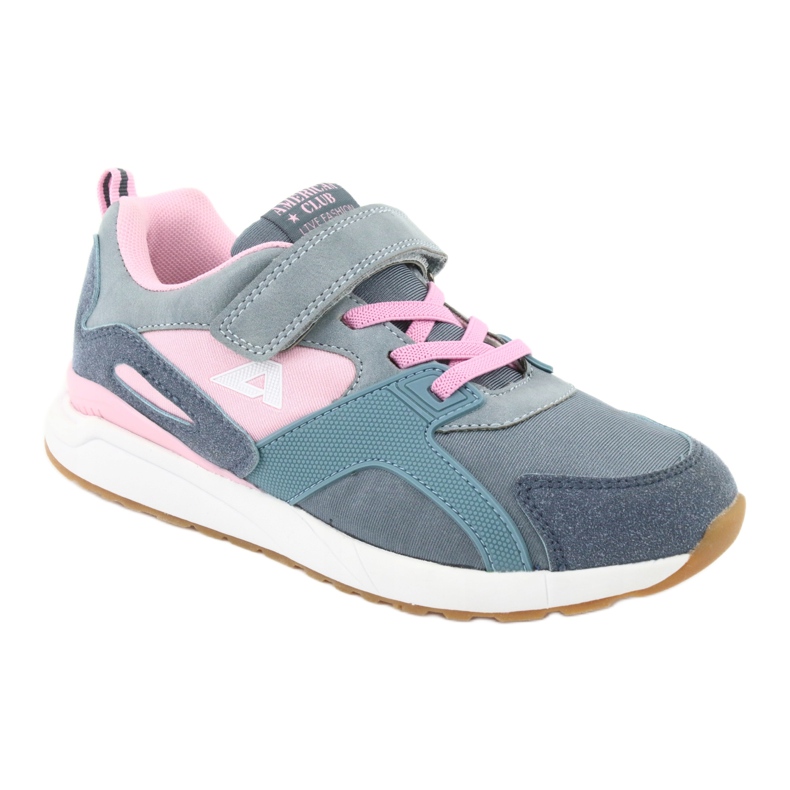 Scarpe sportive blu American Club BS12 rosa grigio 1