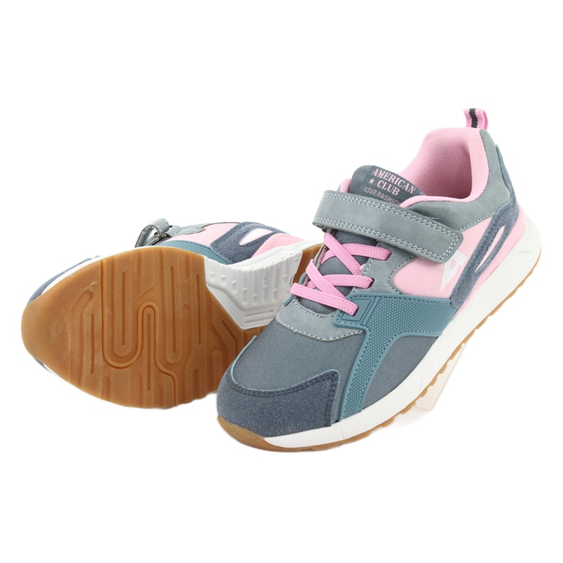 Scarpe sportive blu American Club BS12 rosa grigio 5