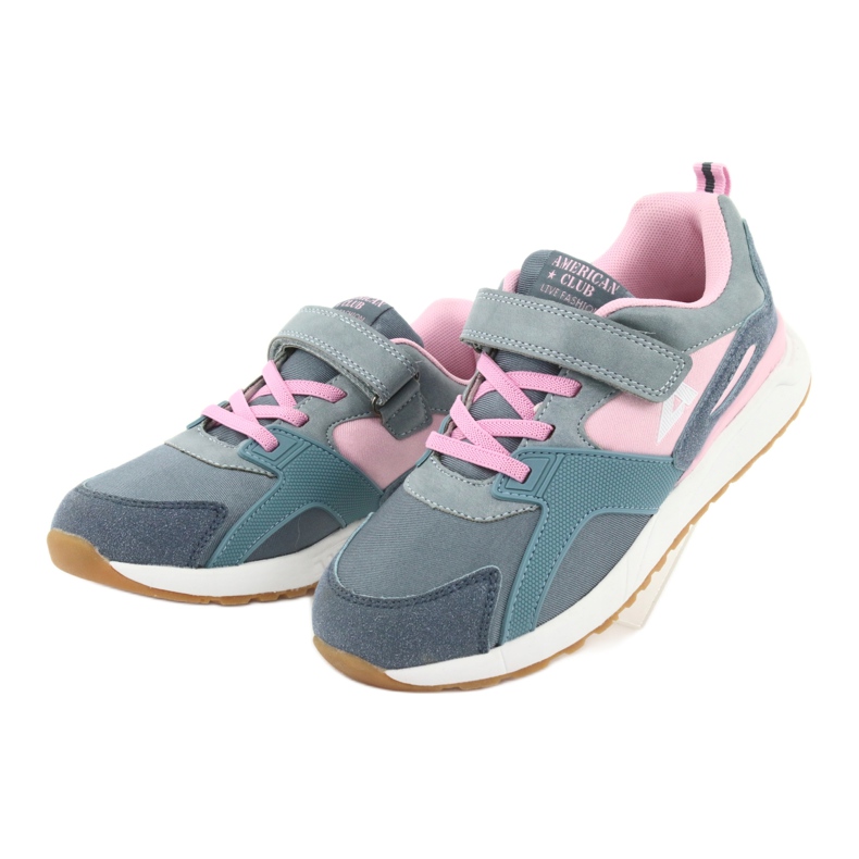 Scarpe sportive blu American Club BS12 rosa grigio 3