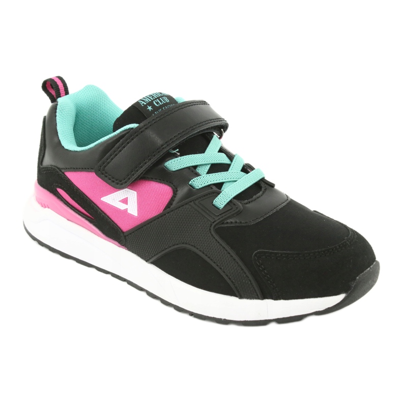 Scarpe sportive nere American Club BS12 nero rosa verde 1