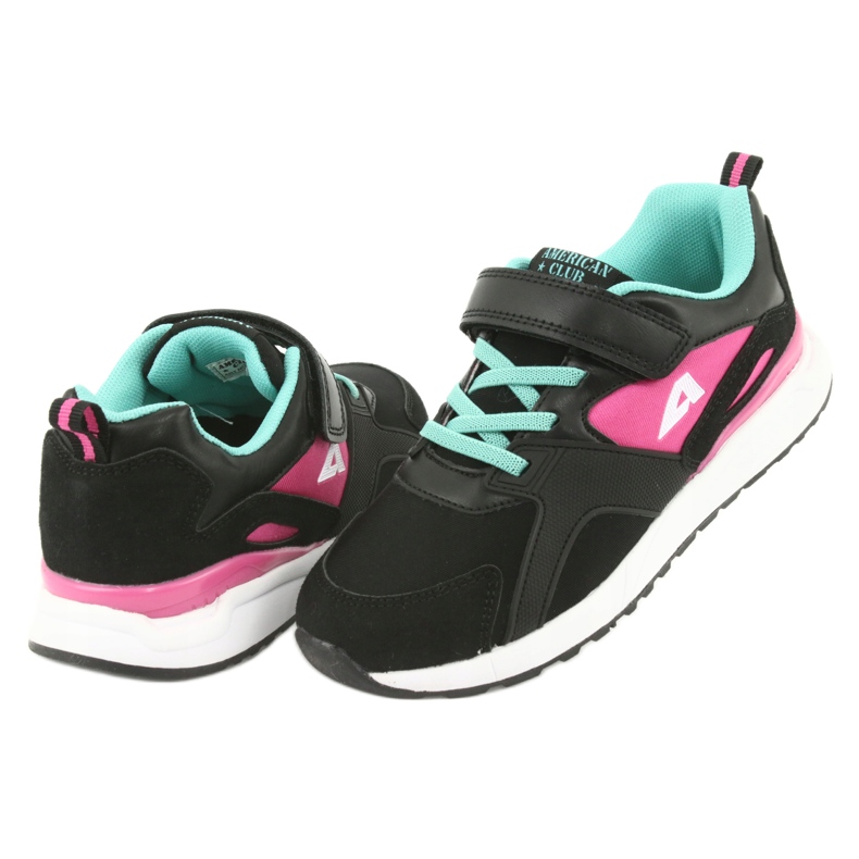 Scarpe sportive nere American Club BS12 nero rosa verde 4