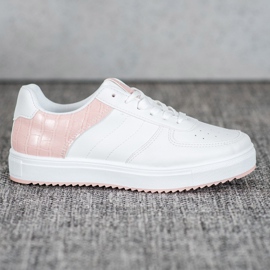 SHELOVET Scarpe alla moda sulla piattaforma bianca rosa 2