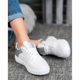 SHELOVET Scarpe alla moda sulla piattaforma bianco grigio 1