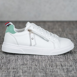 SHELOVET Scarpe sportive con cerniera decorativa bianco 2