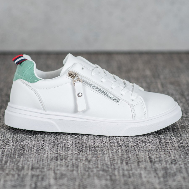 SHELOVET Scarpe sportive con cerniera decorativa bianco 2
