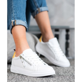 SHELOVET Scarpe sportive con cerniera decorativa bianco 2