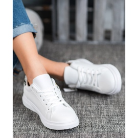 SHELOVET Scarpe sportive con cerniera decorativa bianco 2