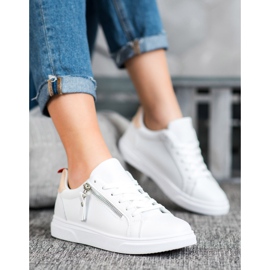 SHELOVET Scarpe sportive con cerniera decorativa bianco 1