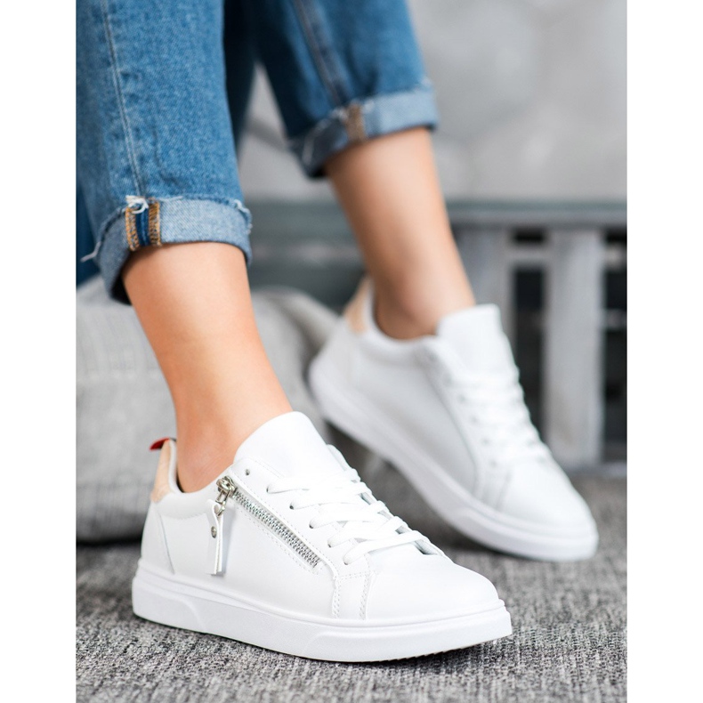 SHELOVET Scarpe sportive con cerniera decorativa bianco 1