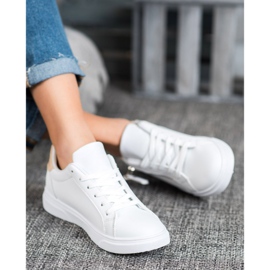 SHELOVET Scarpe sportive con cerniera decorativa bianco 2