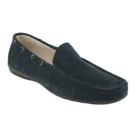 American Club Mocassini in pelle. JK02 americano blu navy in pelle scamosciata 1