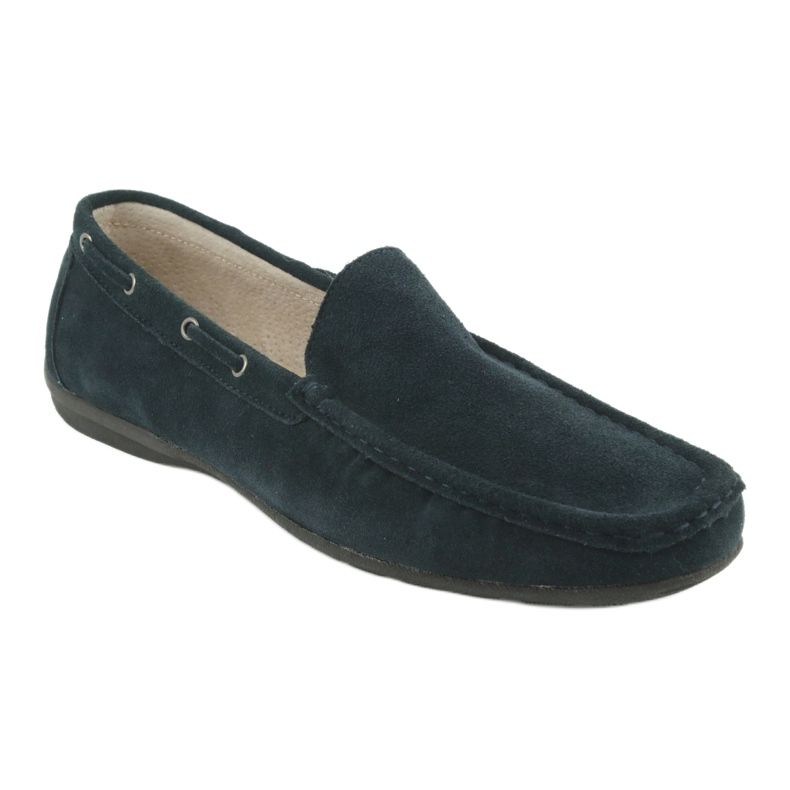 American Club Mocassini in pelle. JK02 americano blu navy in pelle scamosciata 1