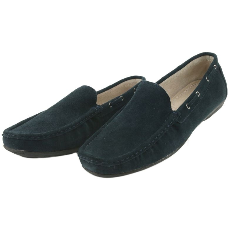 American Club Mocassini in pelle. JK02 americano blu navy in pelle scamosciata 3