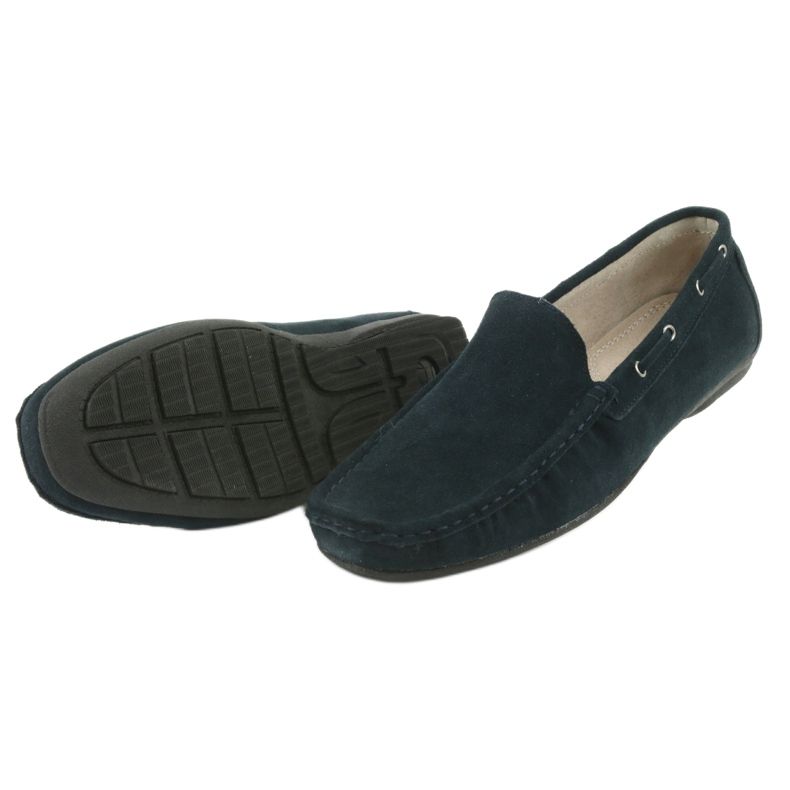 American Club Mocassini in pelle. JK02 americano blu navy in pelle scamosciata 5
