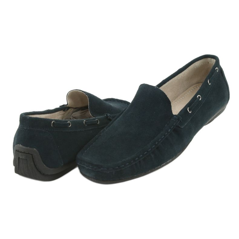 American Club Mocassini in pelle. JK02 americano blu navy in pelle scamosciata 4