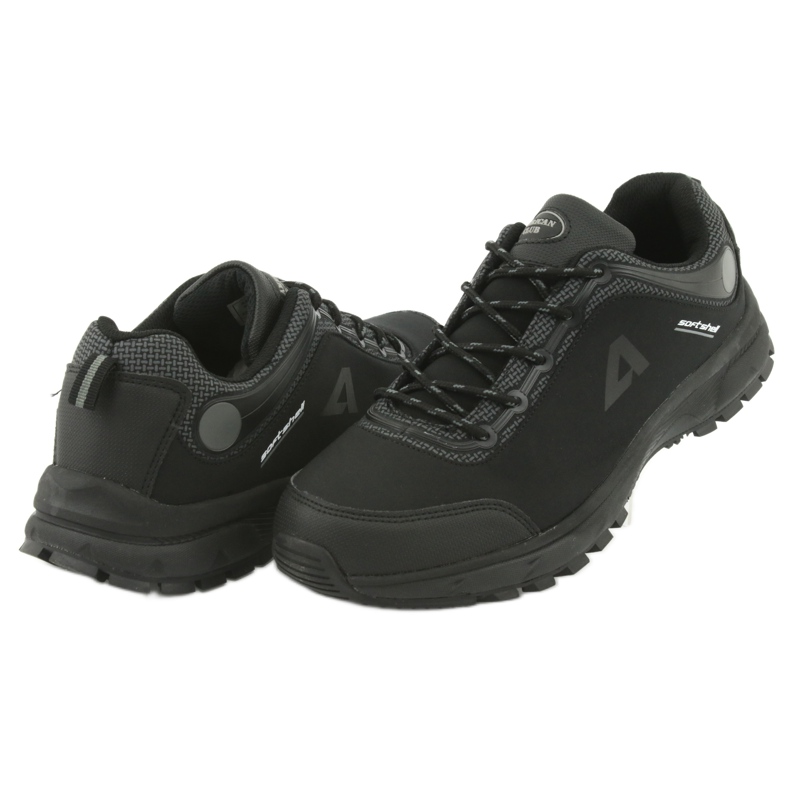 Scarpe sportive softshell impermeabili American Club HL02 nero grigio 4