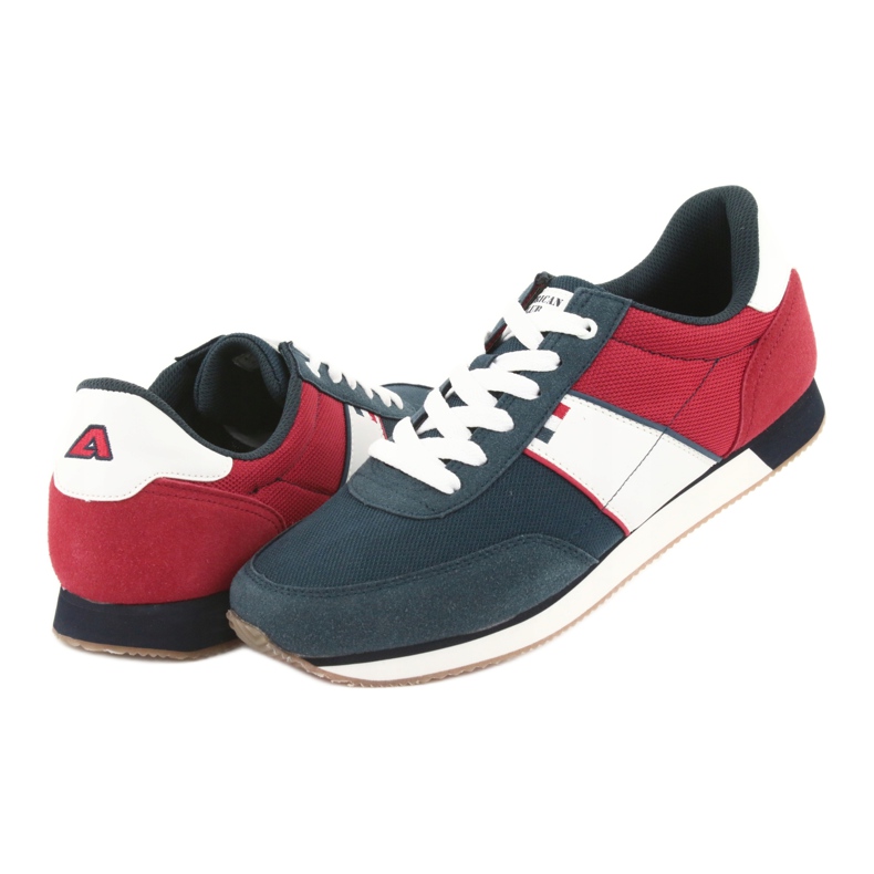 Scarpe sportive da uomo American club FH07 bianco rosso blu navy 4